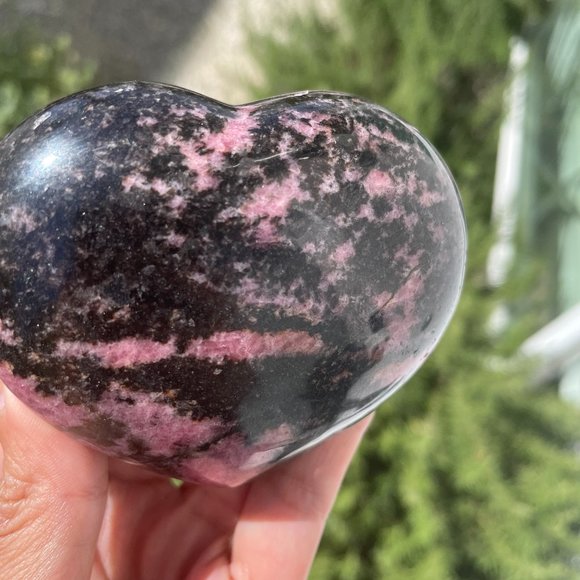 Rhodonite Crystal Heart - Picture 1 of 5